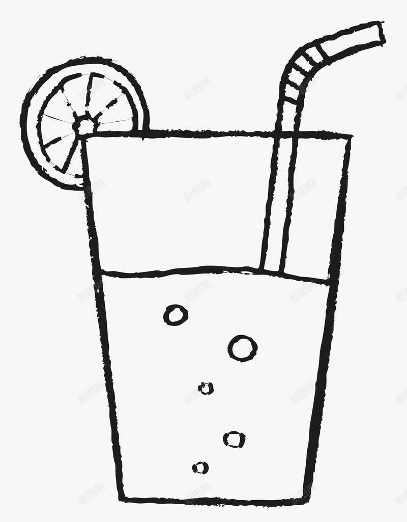 手绘冷饮png免抠素材_新图网 https://ixintu.com 冷饮 手绘图 插图 柠檬水 柠檬片 铅笔图 饮料