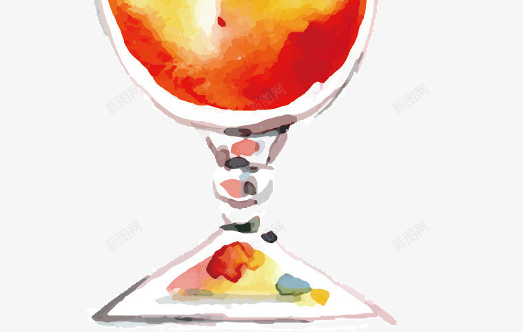 鸡尾酒水彩画矢量图ai免抠素材_新图网 https://ixintu.com 水彩画 红色的小伞 蓝色的饮料 黄色的柠檬 矢量图