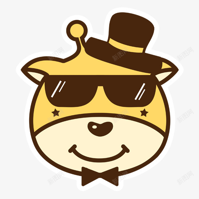 卡通领结礼帽头像png免抠素材_新图网 https://ixintu.com 卡通领结 礼帽头像