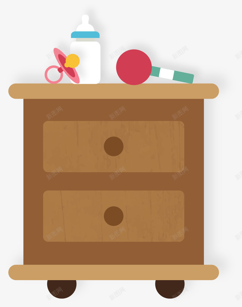扁平化柜子png免抠素材_新图网 https://ixintu.com 婴儿用品 扁平化 柜子