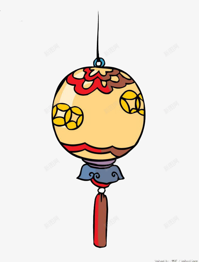 扁平过节铜钱灯笼png免抠素材_新图网 https://ixintu.com 扁平 气氛 灯笼 装饰 过节 铜钱