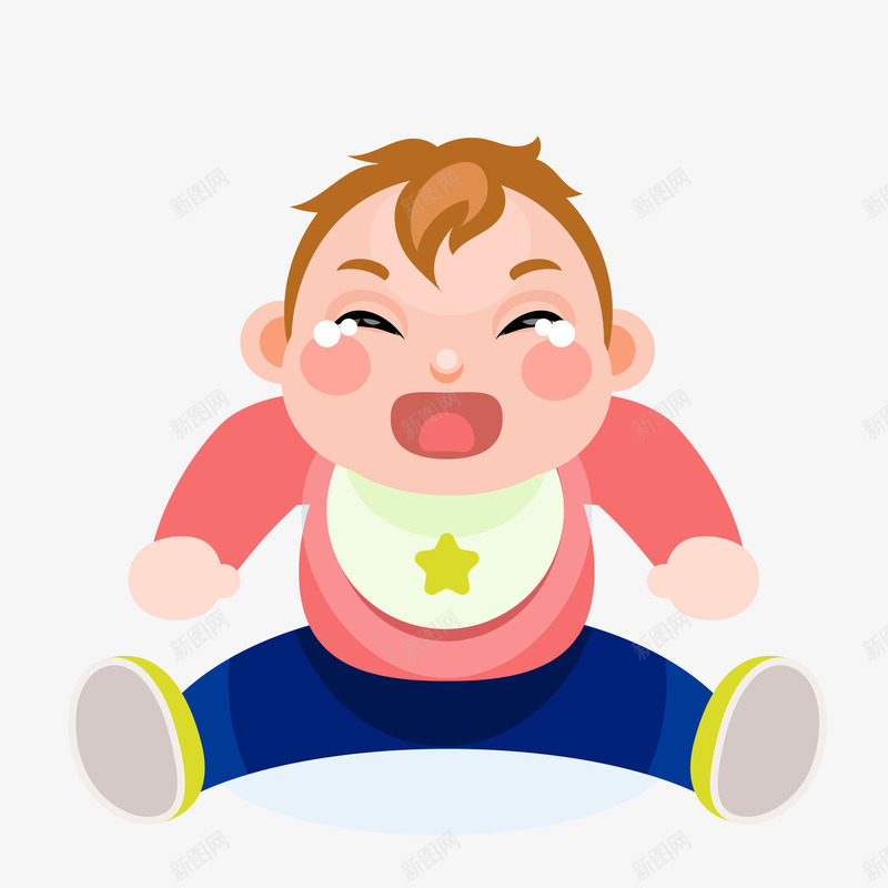 宝宝矢量图ai免抠素材_新图网 https://ixintu.com 大哭 宝宝哭 宝贝 男孩 矢量图