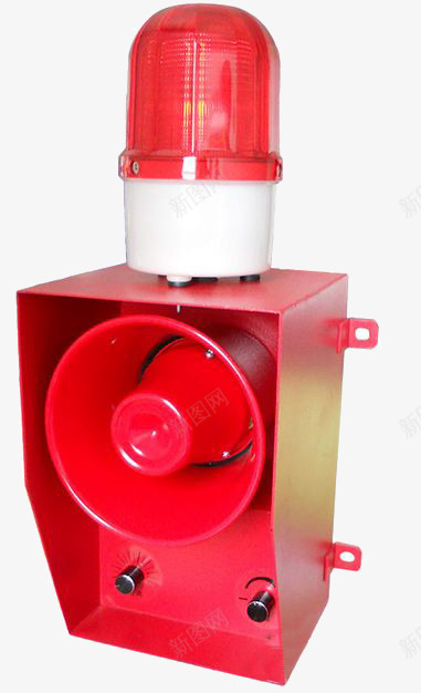 红色消防报警器png免抠素材_新图网 https://ixintu.com 喇叭 报警器 消防 灯光 红色 警报器