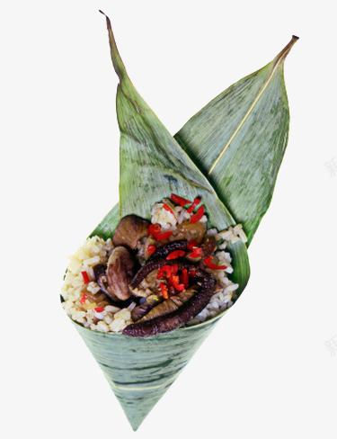 香菇肉粽子png免抠素材_新图网 https://ixintu.com 咸粽 清新食物 糯米粽子 荷叶包粽子