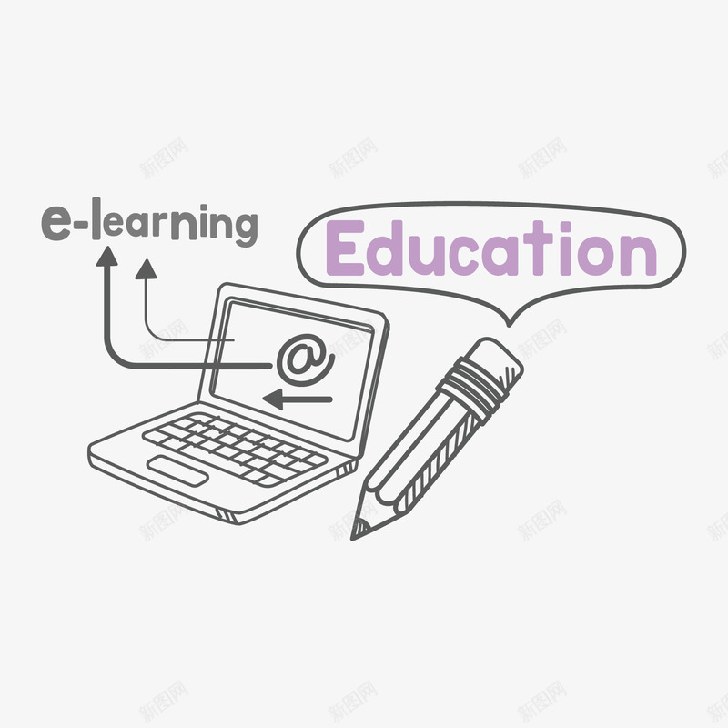 学习教育电脑和铅笔png免抠素材_新图网 https://ixintu.com ai 化学 学习 教育 灰色 现代 电脑 科学 科技 铅笔