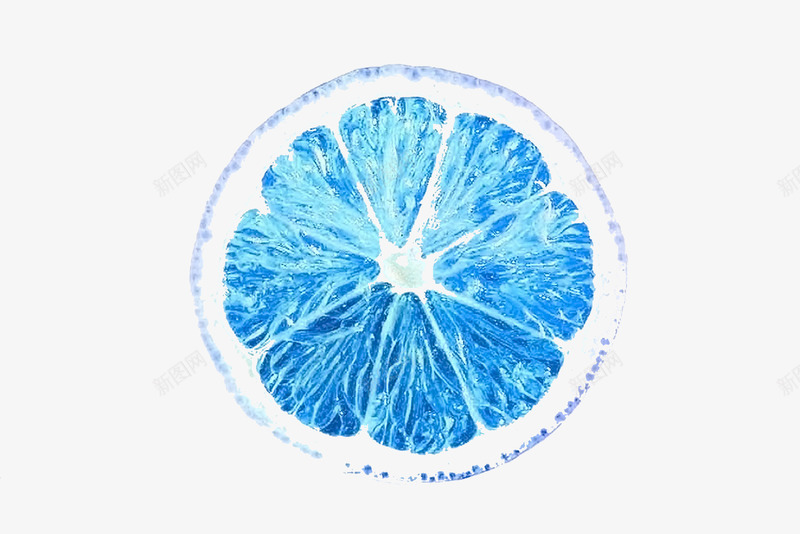 柠檬片png免抠素材_新图网 https://ixintu.com 柠檬片 蓝色 装饰