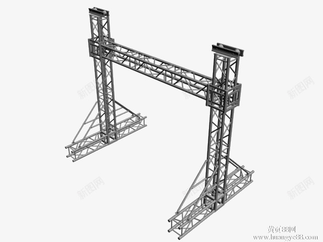 灯光架子png免抠素材_新图网 https://ixintu.com 两个支座 灯光架 灯光架子 镂空 黑色