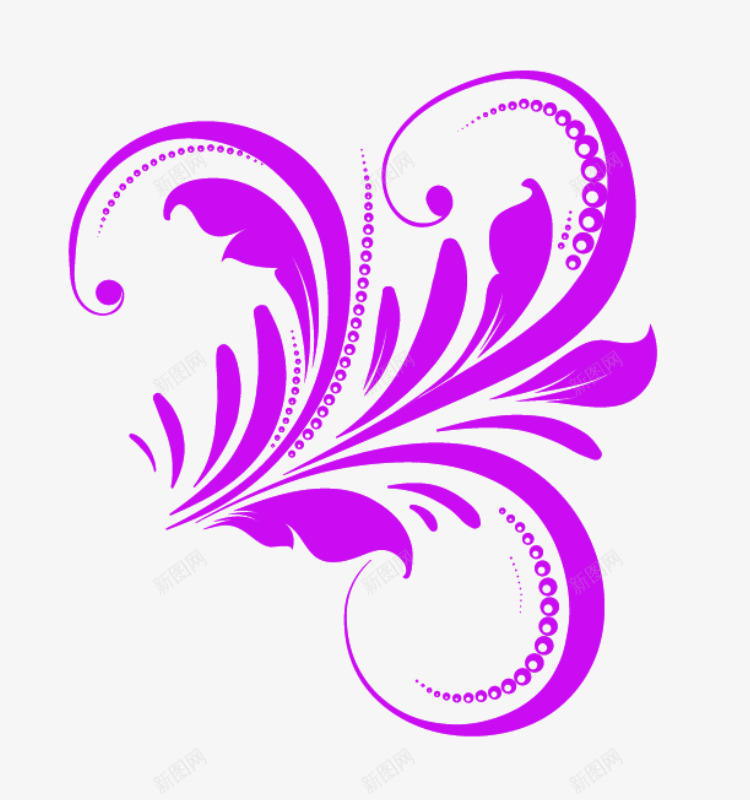 梦幻紫色花枝花纹装饰png免抠素材_新图网 https://ixintu.com 梦幻 紫色 花枝 花纹 装饰