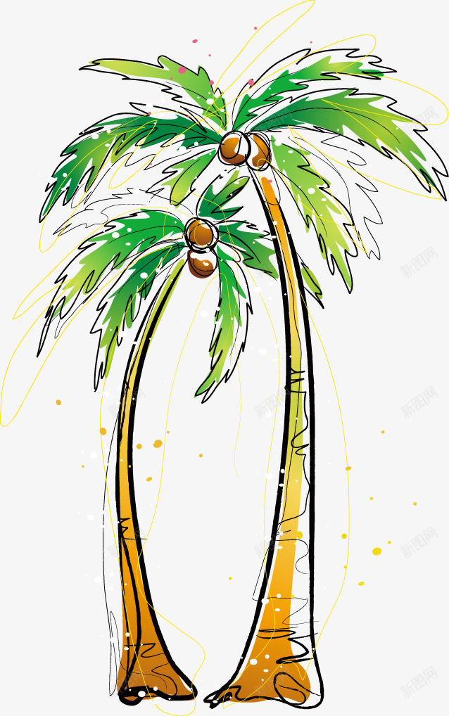 夏日手绘椰树矢量图ai免抠素材_新图网 https://ixintu.com 夏日 手绘 椰树 清新 矢量图