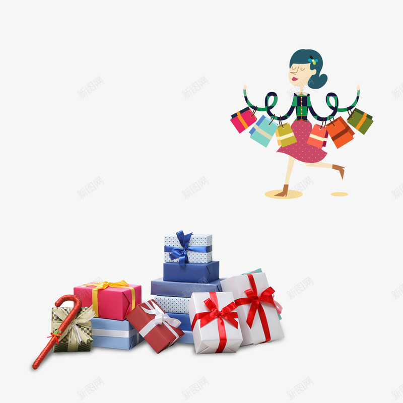商场清仓甩卖png免抠素材_新图网 https://ixintu.com 商场年底促销 商场购物 清仓甩卖 送礼