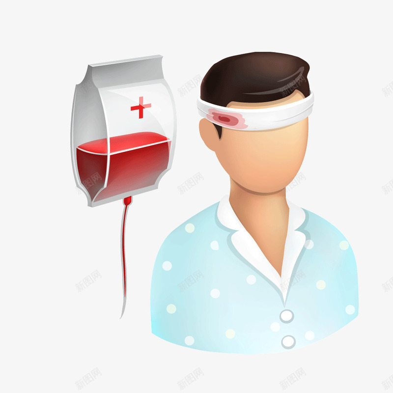 卡通伤员输血头像矢量图ai免抠素材_新图网 https://ixintu.com 伤员 卡通 头像 输血 矢量图