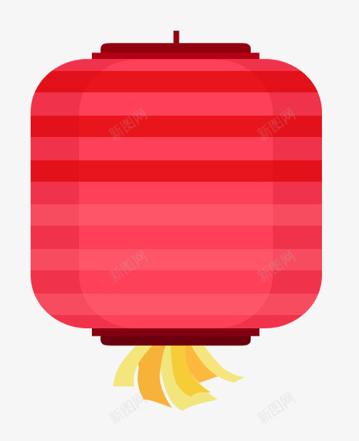 红色扁平灯笼png免抠素材_新图网 https://ixintu.com 扁平 春节 灯笼 红色 过年