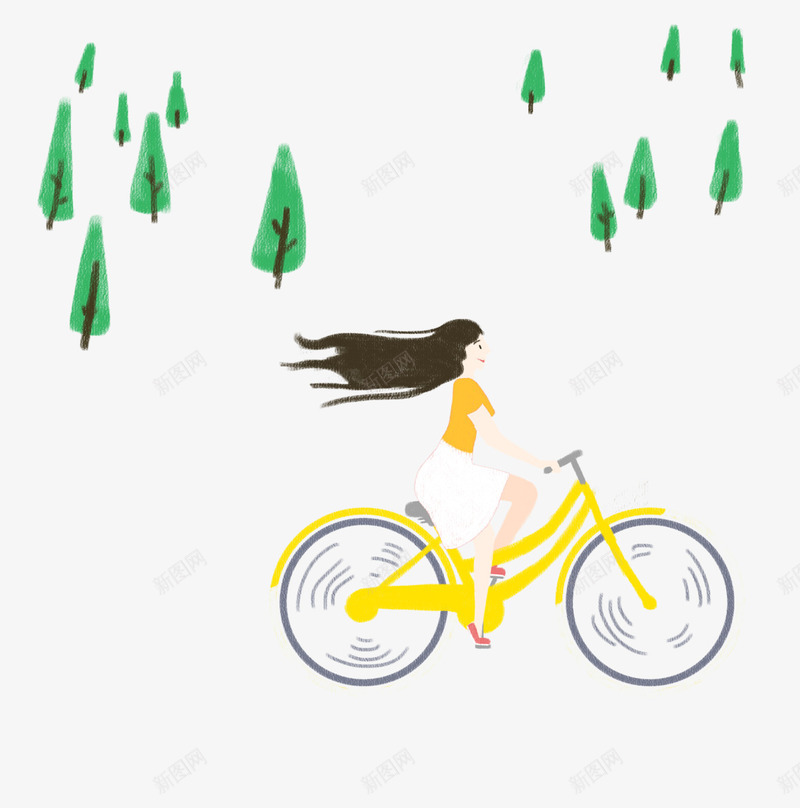 手绘小清新装饰插图夏日骑自行车png免抠素材_新图网 https://ixintu.com 夏日 女孩 小清新 手绘 手绘小清新装饰插图夏日骑自行车的女孩免费下载 装饰插图 骑自行车