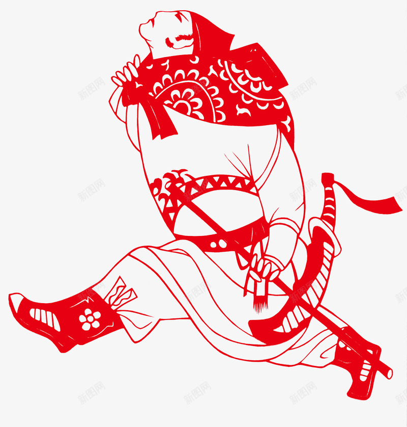 天速星神行太保戴宗png免抠素材_新图网 https://ixintu.com 剪纸 红色