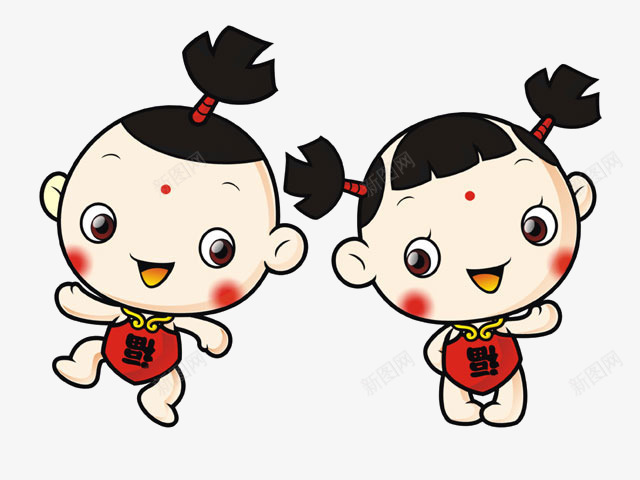 中国风娃娃psd免抠素材_新图网 https://ixintu.com 中国风 可爱 娃娃 我们在一起 朋友