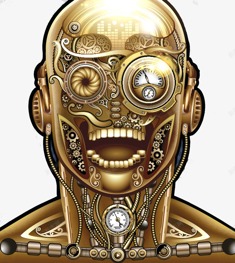 金属仿生机器人png免抠素材_新图网 https://ixintu.com 仿生 机器人 精密仪器 金属齿轮