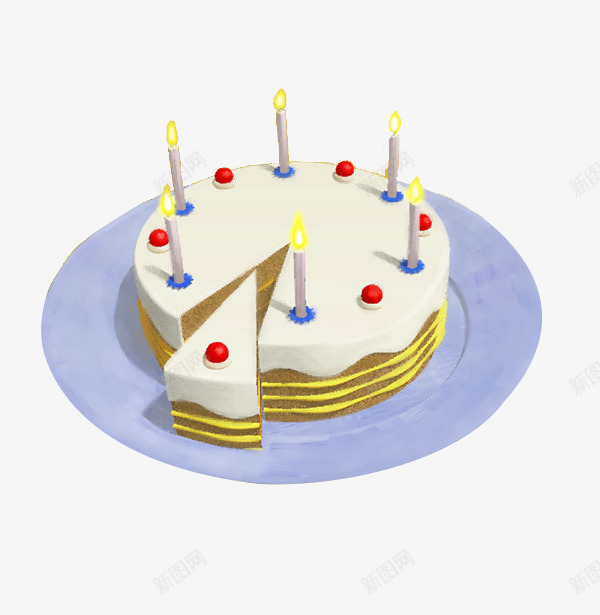 生日蛋糕插蜡烛png免抠素材_新图网 https://ixintu.com 分蛋糕 切蛋糕 燃烧的蜡烛 生日蛋糕 生日蛋糕蜡烛 生日蜡烛 过生日