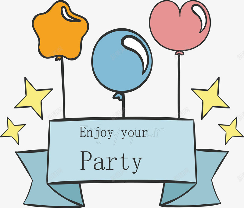 精美派对气球png免抠素材_新图网 https://ixintu.com 插画 派对气球 生日祝贺 祝贺 精美卡通 装饰 贺卡