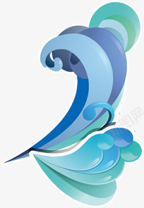 卡通手绘浪花剪纸png免抠素材_新图网 https://ixintu.com 剪纸 卡通 浪花