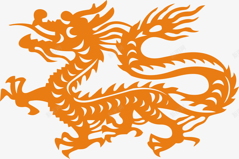 黄色中国龙png免抠素材_新图网 https://ixintu.com 中国龙 创意十二生肖 十二生肖 十二生肖剪纸 十二生肖卡通 十二生肖矢量 黄色