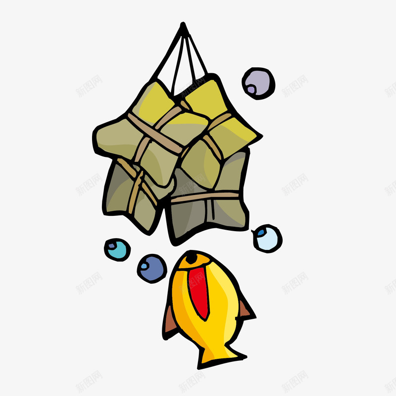 端午节粽子鱼矢量图ai免抠素材_新图网 https://ixintu.com 端午节 粽子 鱼 矢量图