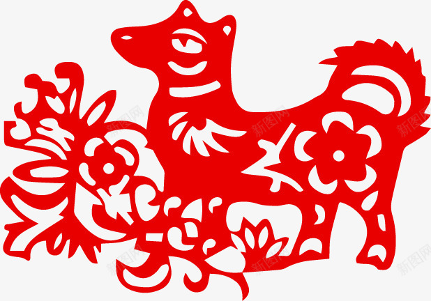 中国风剪纸十二生肖狗png免抠素材_新图网 https://ixintu.com 中国风 剪纸 十二生肖 狗