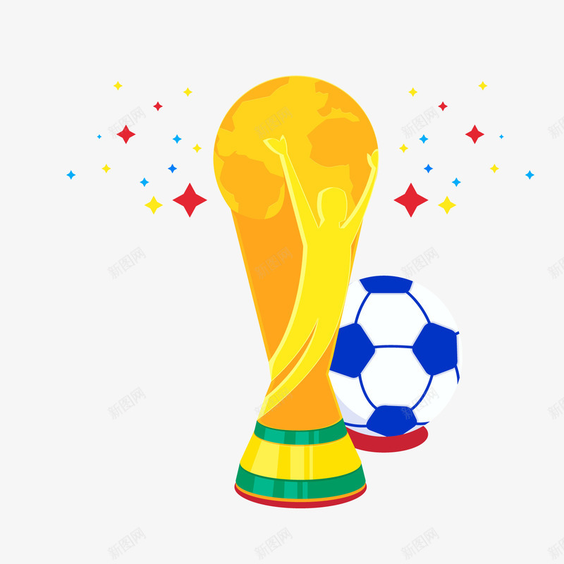 足球金色奖杯png免抠素材_新图网 https://ixintu.com 世界杯 卡通奖杯 足球 足球奖杯 金色奖杯