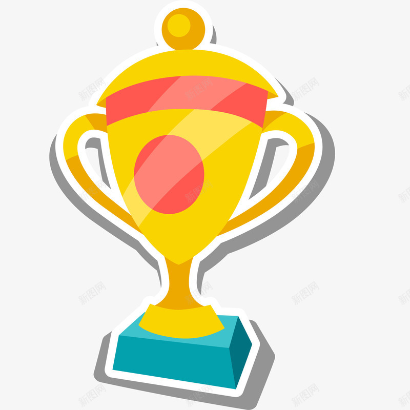 足球奖杯插画矢量图ai免抠素材_新图网 https://ixintu.com 免抠PNG 卡通奖杯 奖杯 彩色 荣誉 足球奖杯矢量插画 锦标赛 矢量图