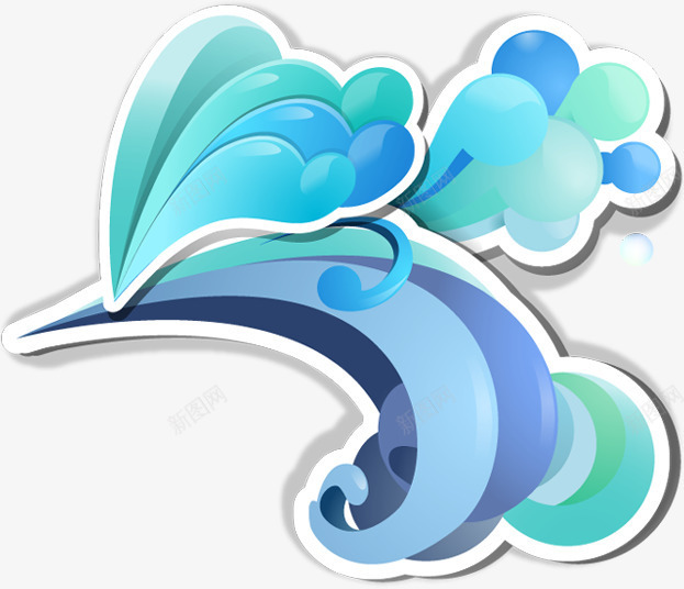 手绘卡通海报剪纸浪花效果png免抠素材_新图网 https://ixintu.com 剪纸 卡通 效果 浪花 海报