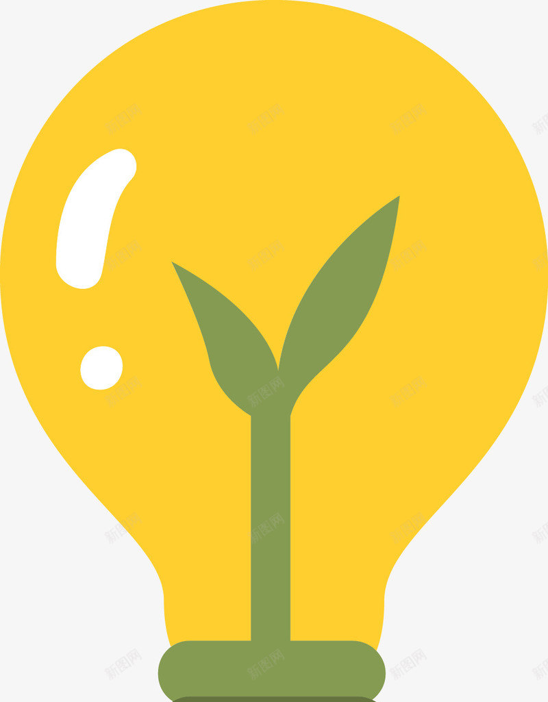 卡通黄色灯泡图标png_新图网 https://ixintu.com 低能耗 灯泡 环保 环保图标 环境保护 生态环保 矢量图标 矢量绿色环保图标 绿色 绿色环保 绿色环保图标 绿色矢量图标 节能环保 黄色灯泡