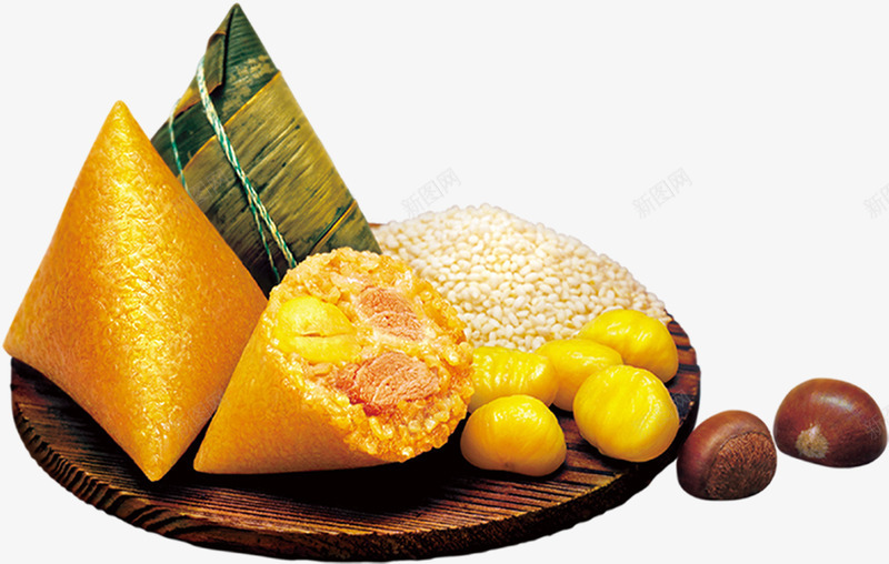粽子食物糯米栗子png免抠素材_新图网 https://ixintu.com 栗子 粽子 糯米 食物
