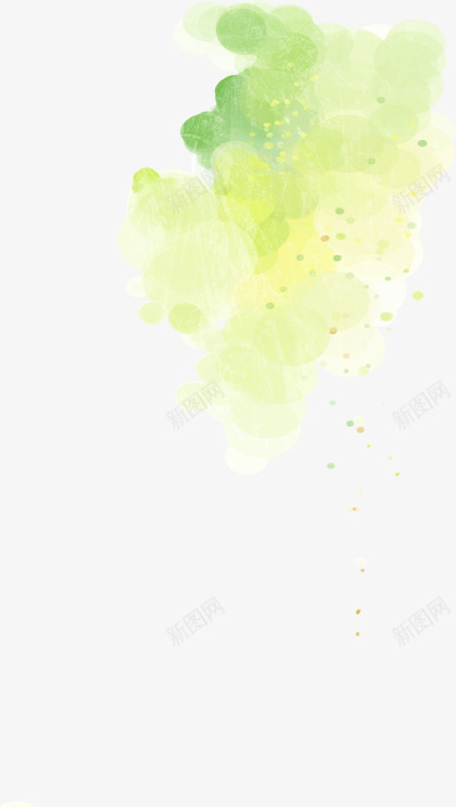 手绘绿色水印生日卡片png免抠素材_新图网 https://ixintu.com 卡片 水印 生日 绿色