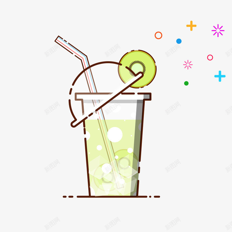 夏日饮品卡通插画矢量图ai免抠素材_新图网 https://ixintu.com 卡通插画 吸管 夏日 杯子 水果 液体 设计 饮品 矢量图