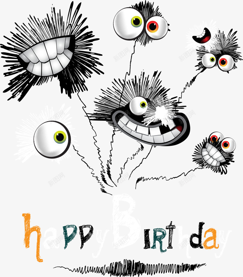 搞怪的卡通动物png免抠素材_新图网 https://ixintu.com 卡通动物 搞怪 生日 生日快乐 生日素材