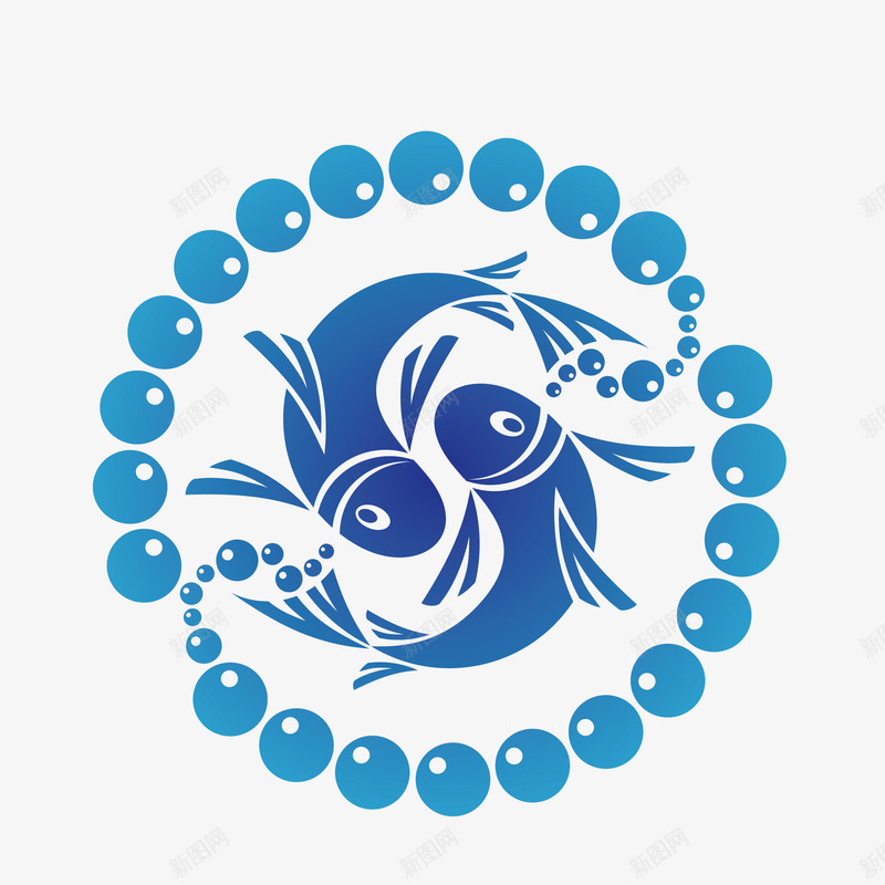 双鱼座剪纸矢量图eps免抠素材_新图网 https://ixintu.com 专业定制 中国 剪纸 艺术 矢量图