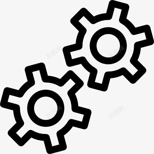 两齿轮图标png_新图网 https://ixintu.com 工具 设置 选项 齿轮