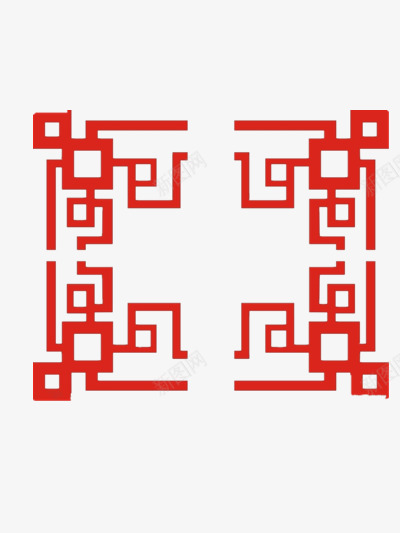 红色剪纸式边框png免抠素材_新图网 https://ixintu.com 中国风 剪纸 红色 边框