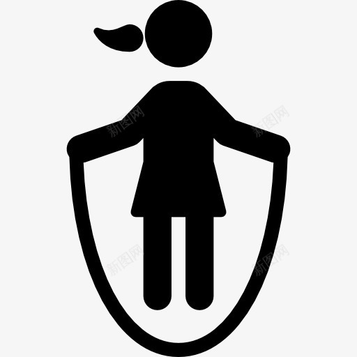 跳绳图标png_新图网 https://ixintu.com 女孩 学校 孩子玩 童年