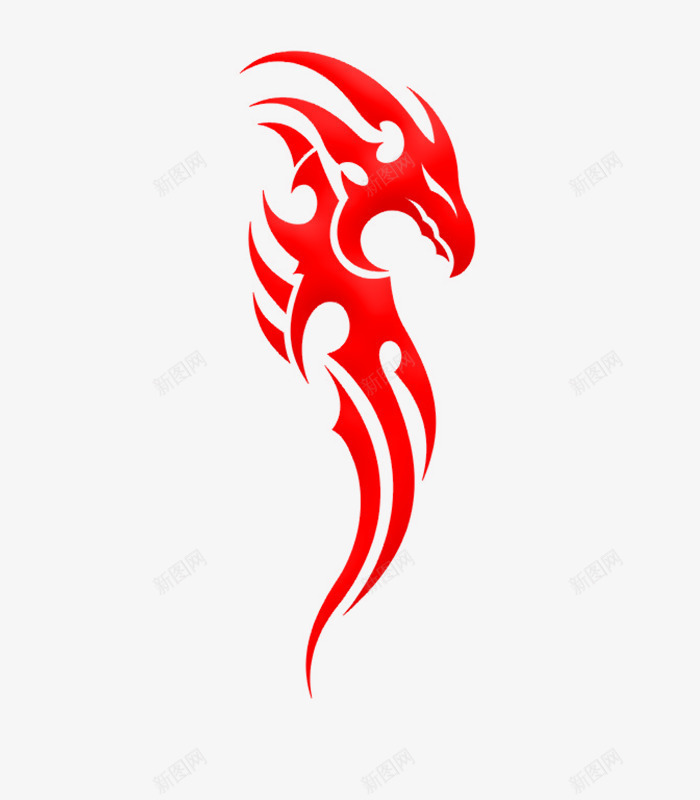 简约经典中国龙剪纸广告png免抠素材_新图网 https://ixintu.com 中国龙 剪纸样式 剪纸设计 广告设计 海报设计 红色中国龙