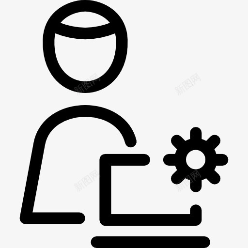 SEO专家图标png_新图网 https://ixintu.com 人 计算机 齿轮