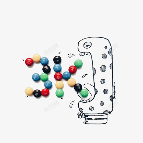 创意手工画png免抠素材_新图网 https://ixintu.com 卡通 小怪兽 彩虹糖 手绘 手绘插画 插画 插画素材 水彩