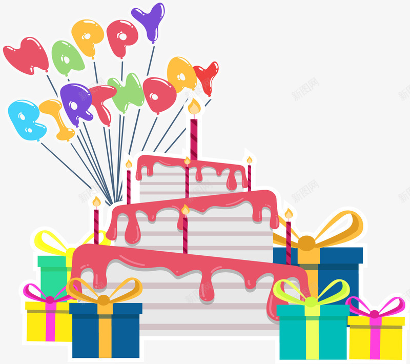 草莓奶油蛋糕png免抠素材_新图网 https://ixintu.com 奶油蛋糕 生日快乐 生日礼物 生日蛋糕