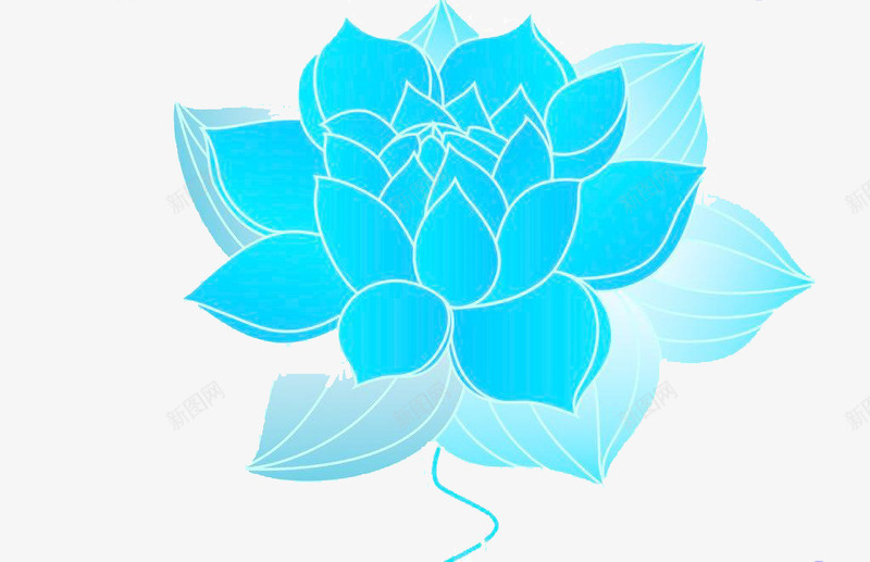 蓝莲花png免抠素材_新图网 https://ixintu.com 莲花 蓝色 蓝莲花