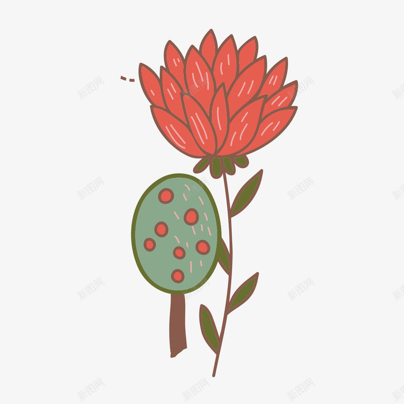 卡通小莲花png免抠素材_新图网 https://ixintu.com 卡通 卡通小莲花 花 莲花