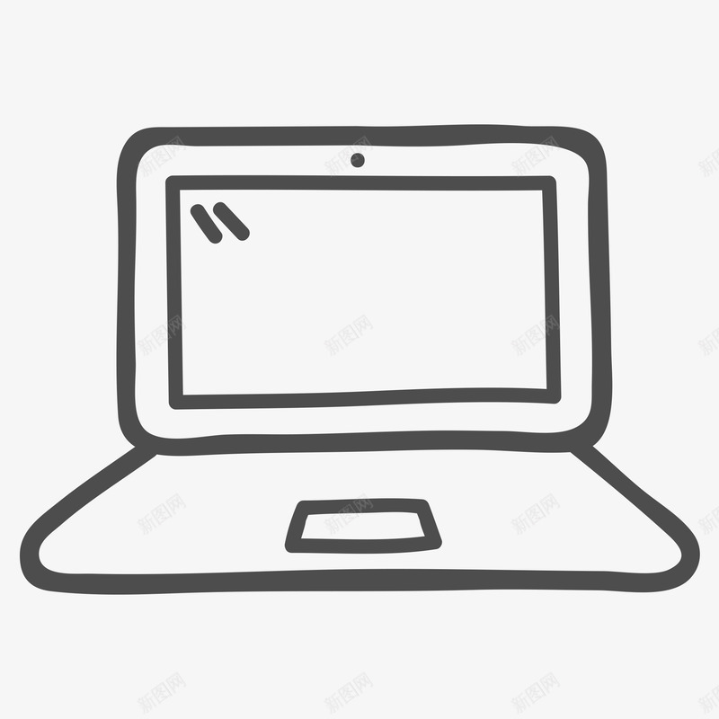 黑色卡通电脑图标png_新图网 https://ixintu.com 卡通 图标 电脑 黑色