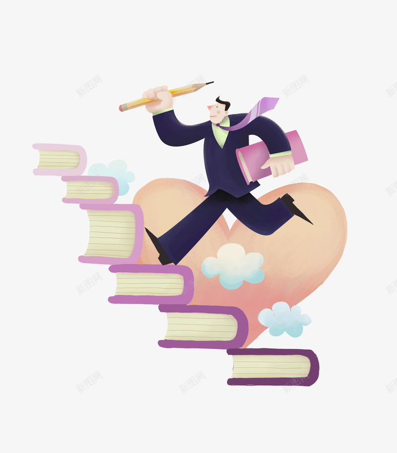 向上指标psd免抠素材_新图网 https://ixintu.com 卡通 卡通人物 商务 商务人士 商务指标 商务男士 齿轮