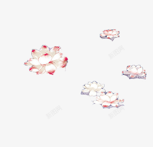 清新手绘卡通莲花png免抠素材_新图网 https://ixintu.com 卡通 图片 清新 莲花