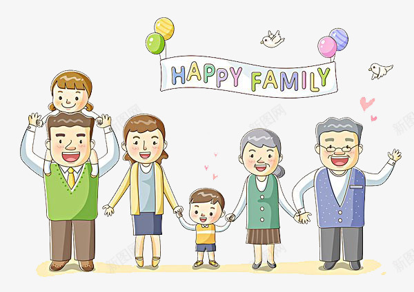 全家拍照片png免抠素材_新图网 https://ixintu.com 全家 卡通 气球 照片