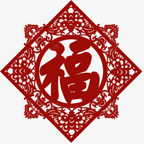 福字剪纸png免抠素材_新图网 https://ixintu.com 福到了 红色剪纸图 网页设计 装饰图案