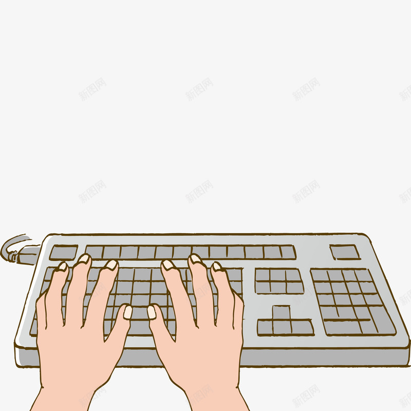 用键盘打字矢量图ai免抠素材_新图网 https://ixintu.com 卡通 学习 手绘 打字 电脑 练习 键盘 矢量图